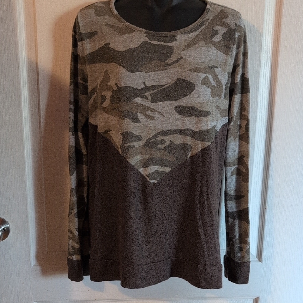 Camouflage Long Sleeve Jersey Top